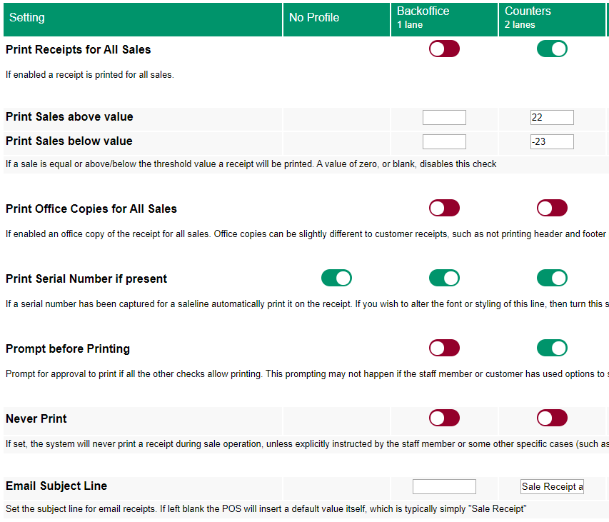 Print eftpos receipt control