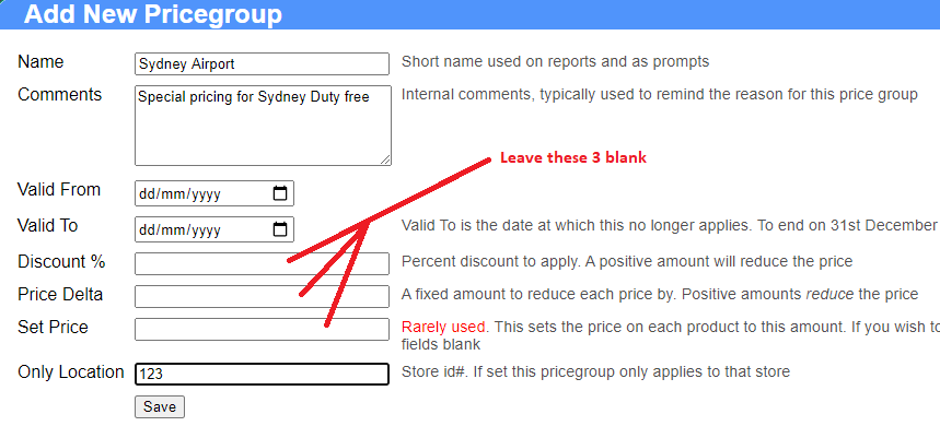 Creating a Priceband