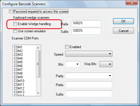 Configure Barcode Scanners
