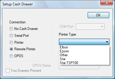 Setup Cash Drawer